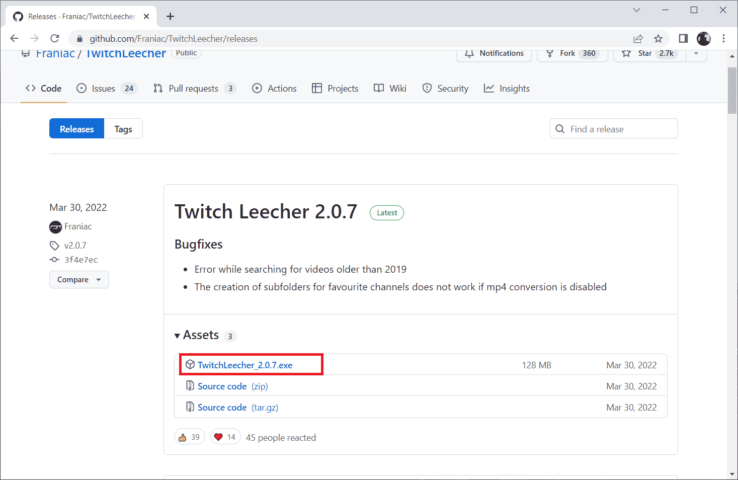 Pobierz plik instalacyjny Napraw błąd pobierania Twitch Leecher