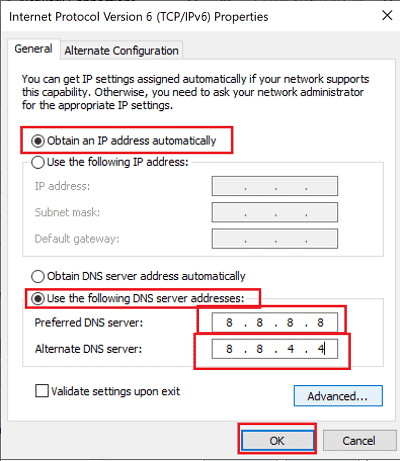 互联网版本协议版本 6 IPv6 属性。修复 Netflix 错误 F7111-5033