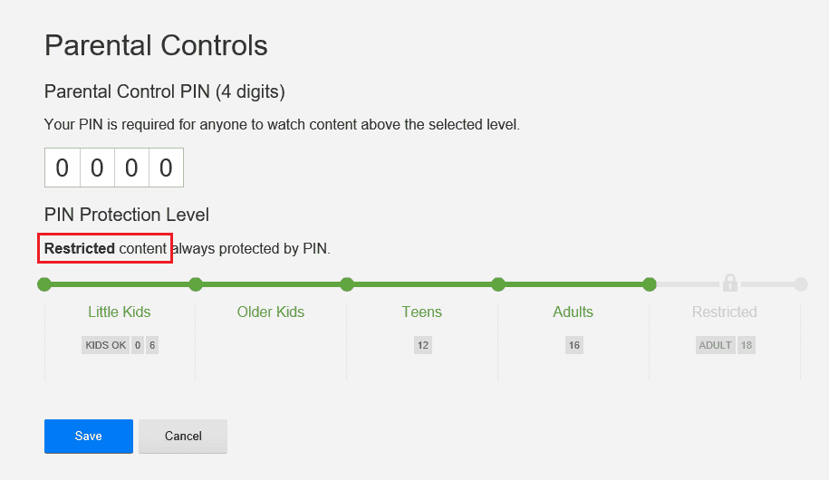 netflix-parental-controls 限制内容