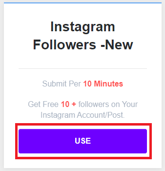 прокрутите вниз и нажмите «ИСПОЛЬЗОВАТЬ» в разделе «Подписчики Instagram» — «Новое».