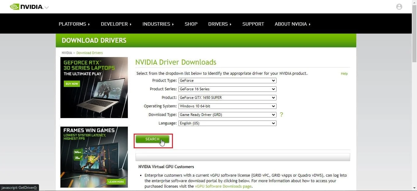 根據你的顯卡在官網下載Nvidia Graphics驅動並全新安裝