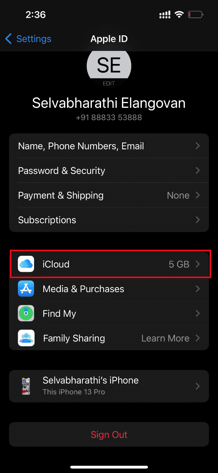 点击 iCloud。修复在 iPhone 上加载此照片的更高质量版本时发生的错误