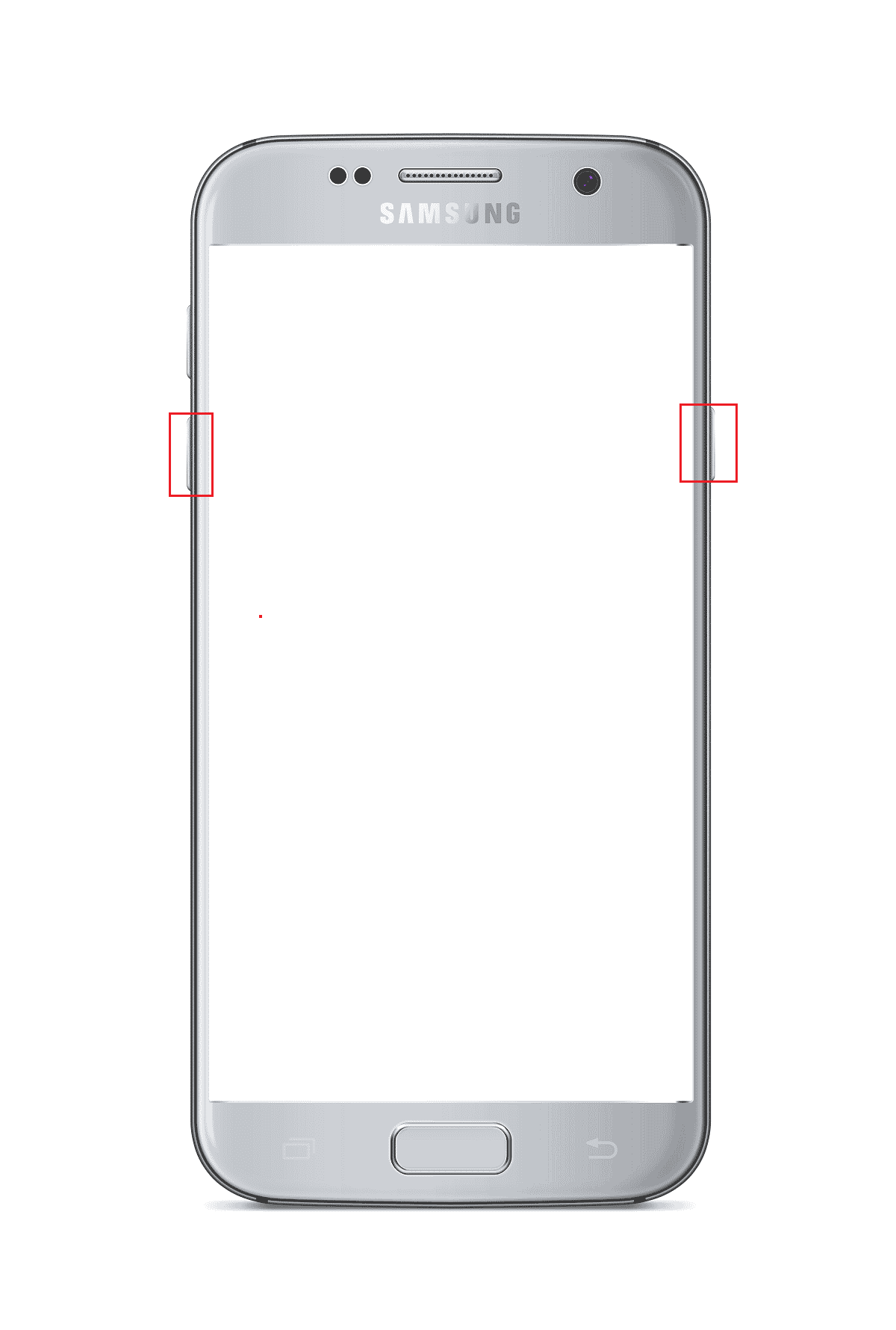 在三星手机android中按下音量调低和电源按钮