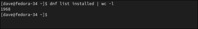 使用 dnf 和 wc 计算已安装的应用程序