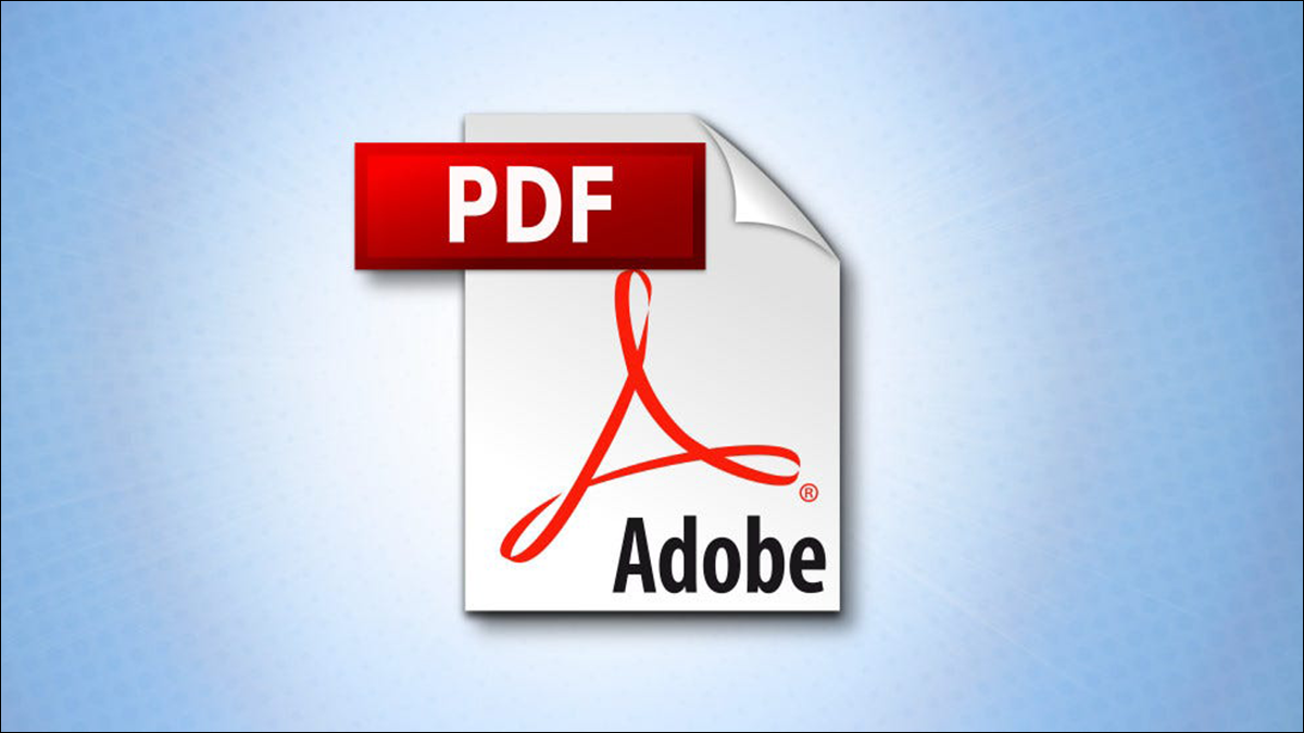 Logo Adobe PDF sur fond dégradé.