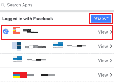 点击删除优惠 Facebook