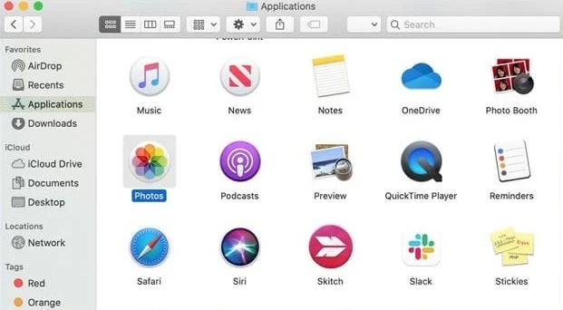 Applications dans Finder mac