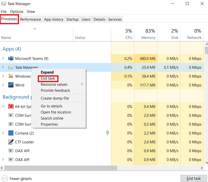 Haga clic derecho en el programa con el mayor uso de CPU en la pestaña Procesos y haga clic en Finalizar tarea. ¿Qué es la interrupción del reloj?