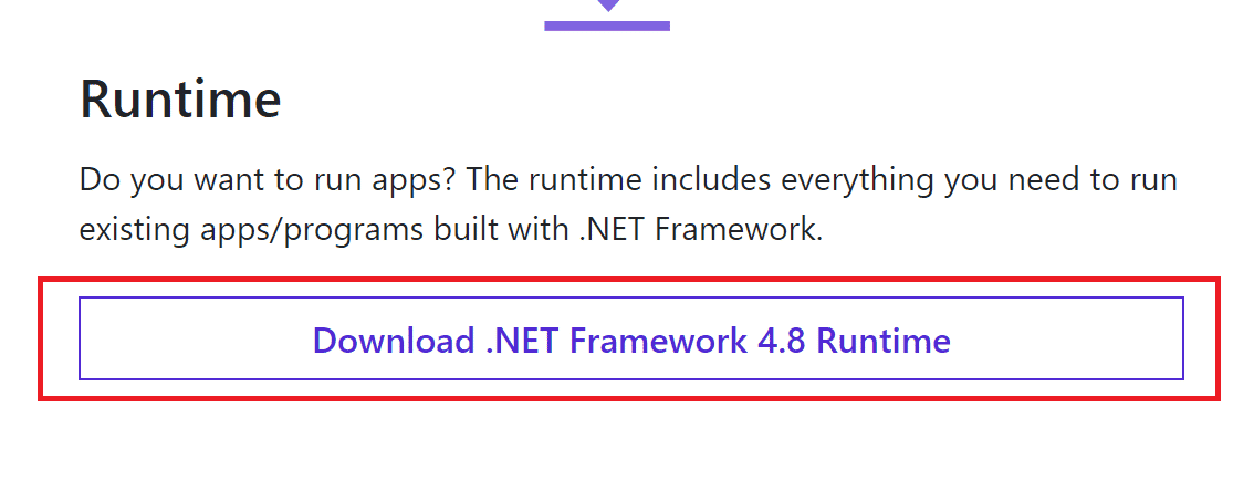 haga clic en el último .NET Framework. Solucionar el error Origin 0xc00007b en Windows 10