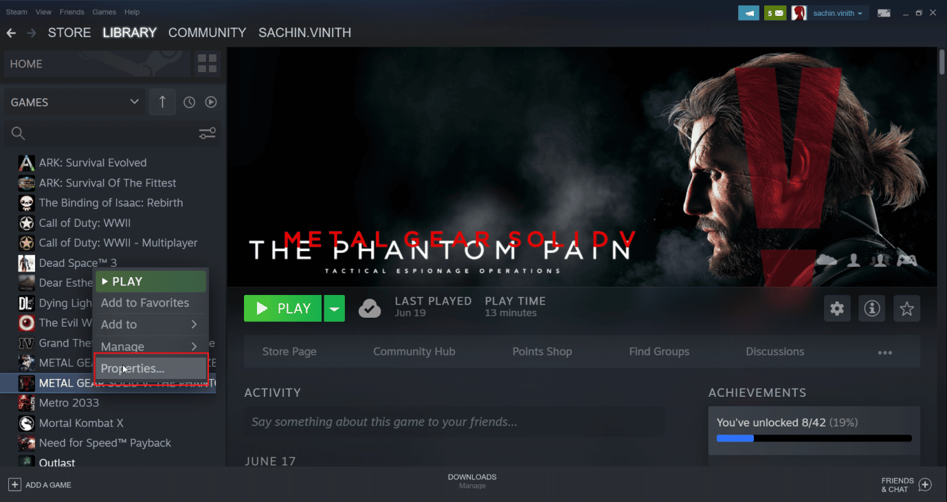 คลิกขวาที่เกมและคลิกที่คุณสมบัติ วิธีทำให้ Steam ลบบันทึกบนคลาวด์