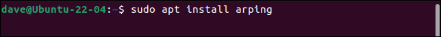 Installazione di arping su Ubuntu