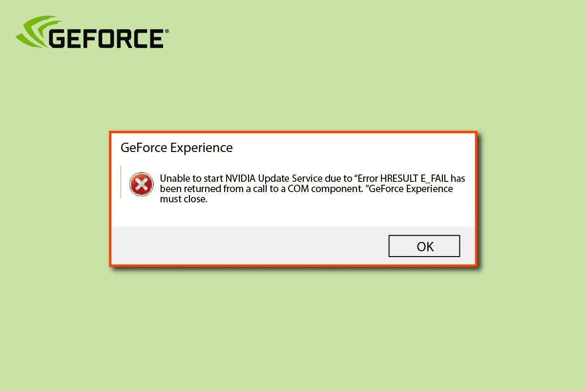 Napraw błąd GeForce HRESULT E Fail w systemie Windows 10