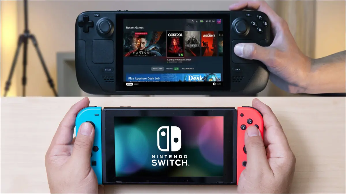 คอนโซล Steam Deck อยู่เหนือ Nintendo Switch