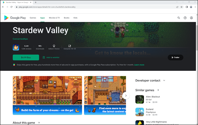 Stardew Valley im Google Play Store.