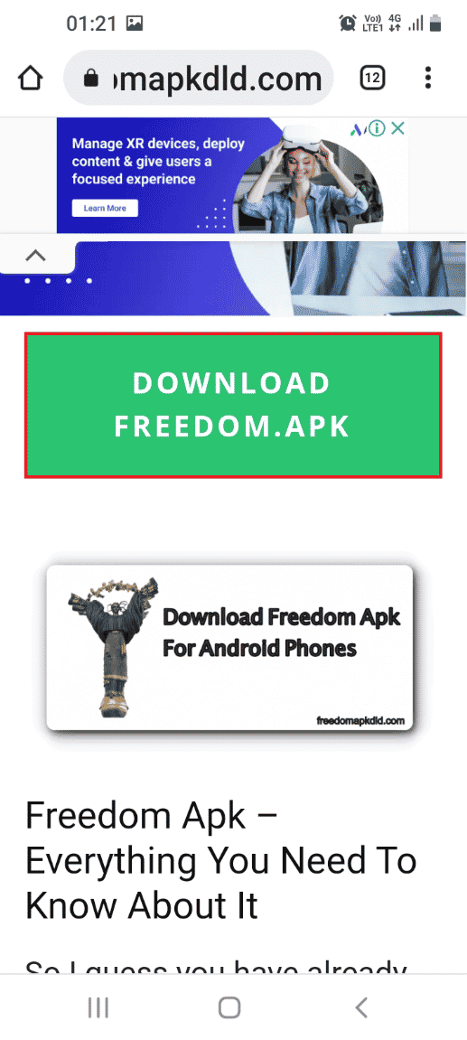 Apri il sito ufficiale dell'APK Freedom e tocca il pulsante DOWNLOAD FREEDOM.APK. Come hackerare qualsiasi gioco su Android