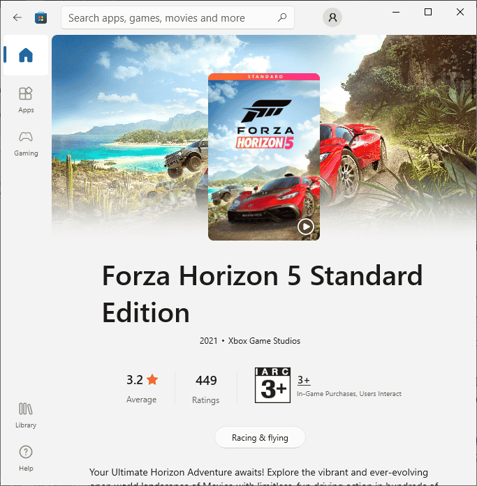 Microsoft Store에서 게임을 다시 다운로드하십시오. Windows 10에서 Forza Horizon 5 충돌 수정