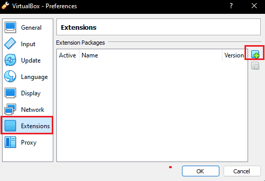 ไปที่ส่วนขยายในการตั้งค่า VirtualBox แก้ไขล้มเหลวในการสร้างอุปกรณ์พร็อกซีสำหรับอุปกรณ์ USB