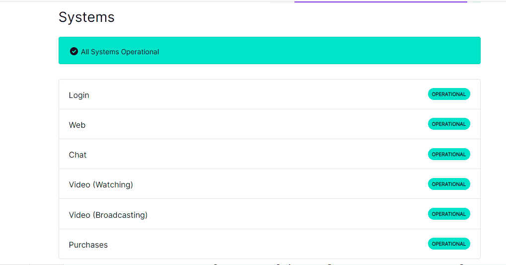 เปิดเว็บไซต์ทางการของเซิร์ฟเวอร์ Twitch แล้วตรวจสอบผลลัพธ์