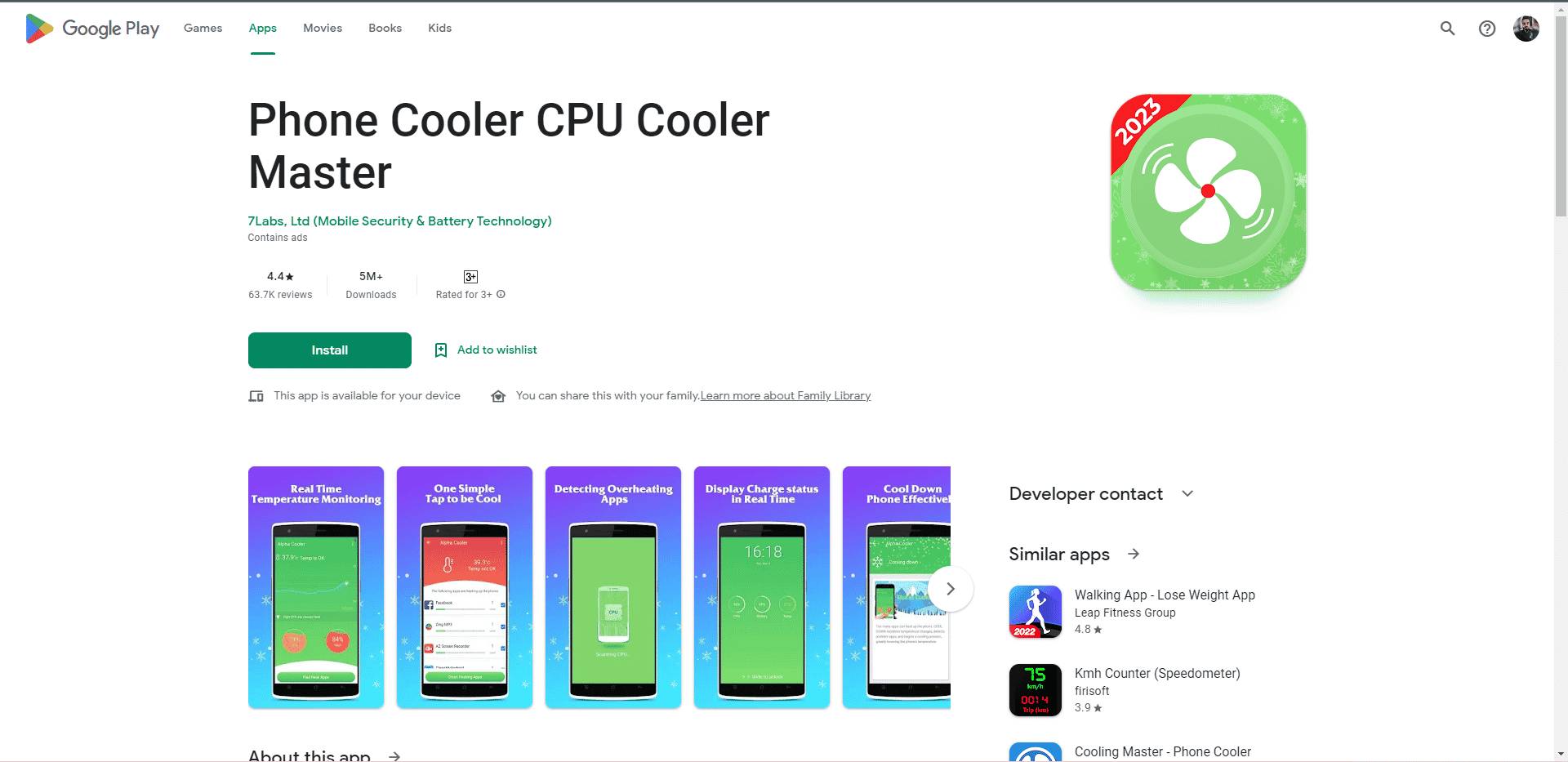 Phone Cooler CPU Cooler Master Playstore-Webseite. Die besten Telefonkühl-Apps für Android und iOS