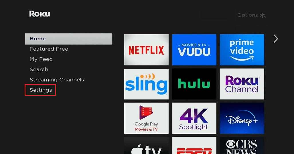 configuração de roku