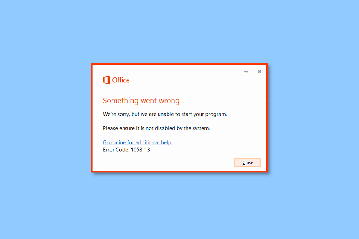 Corrigir o código de erro do Office 1058 13 no Windows 10