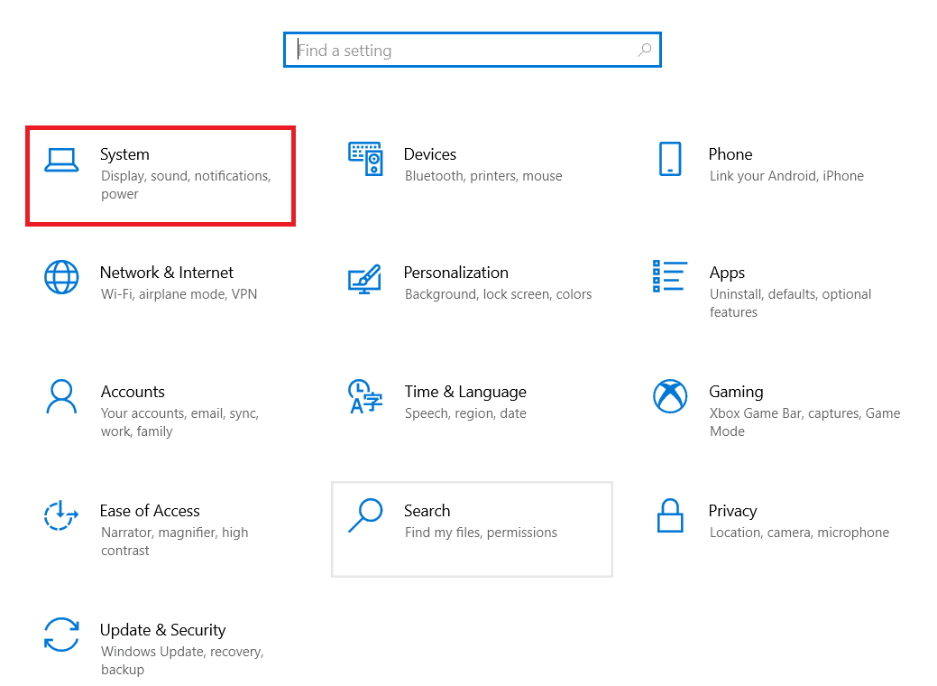 haga clic en Configuración del sistema