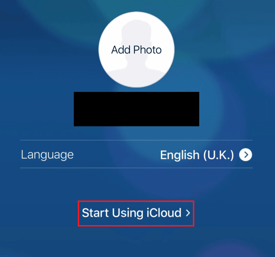 单击开始使用 iCloud 进入您新创建的 iCloud 帐户