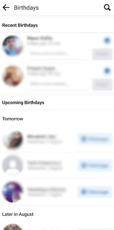 puedes ver todos los próximos cumpleaños | activar/desactivar las notificaciones de Facebook