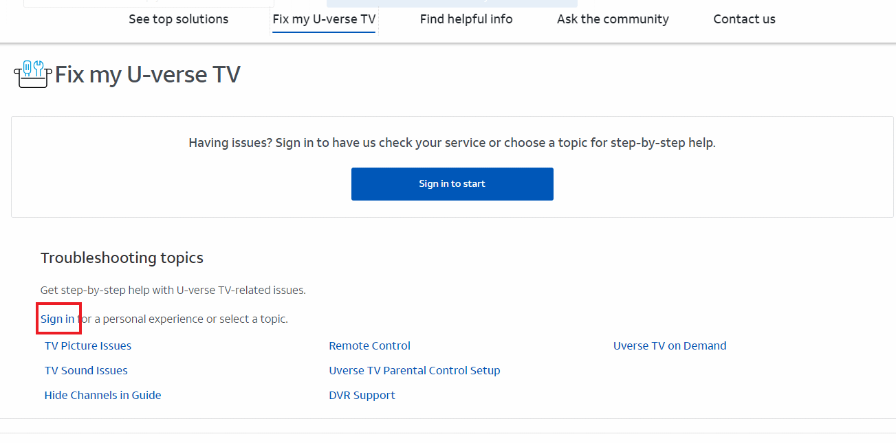 انقر فوق تسجيل الدخول. إصلاح Uverse Code 0 فشل في تحميل المورد