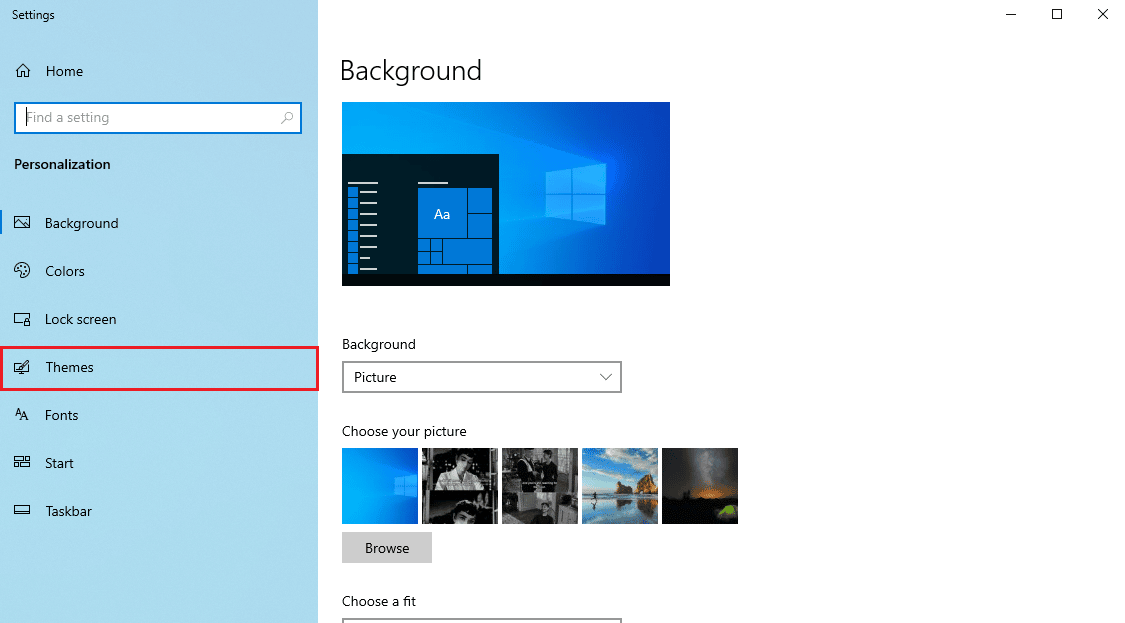 z menu po lewej stronie kliknij Motyw. Napraw błąd Nvxdsync exe w systemie Windows 10