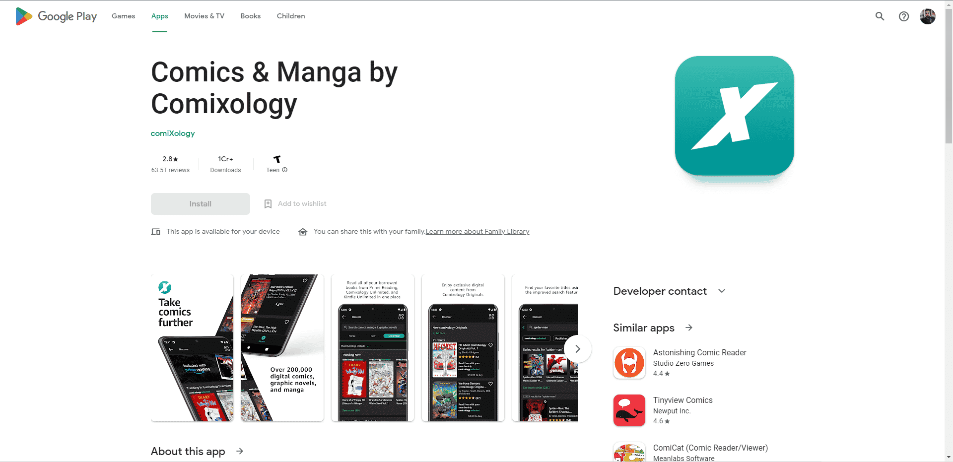 Comixologyによるコミックとマンガ。マンガを無料で読むための最高の Android アプリ