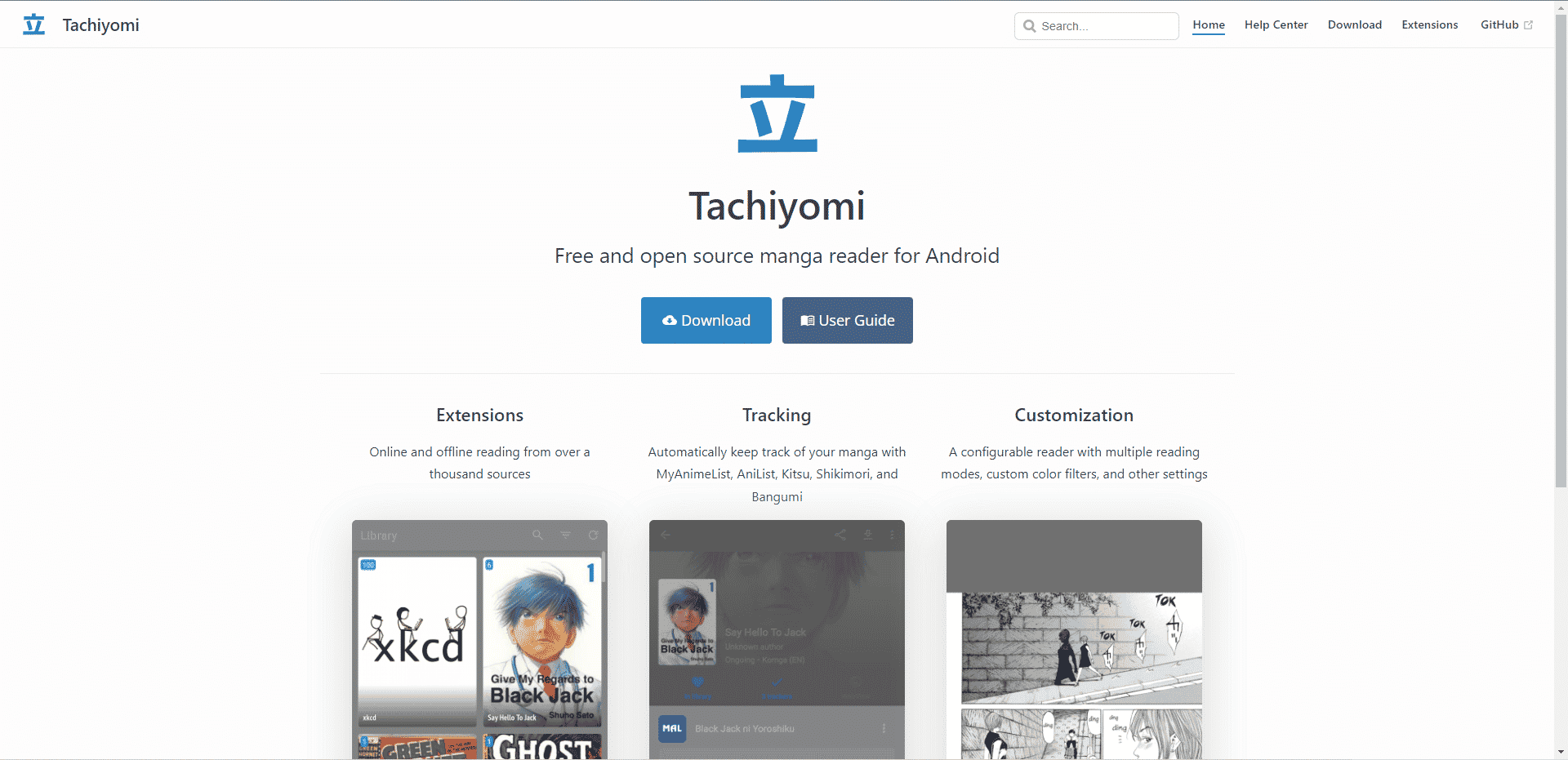 Site officiel de Tachiyomi