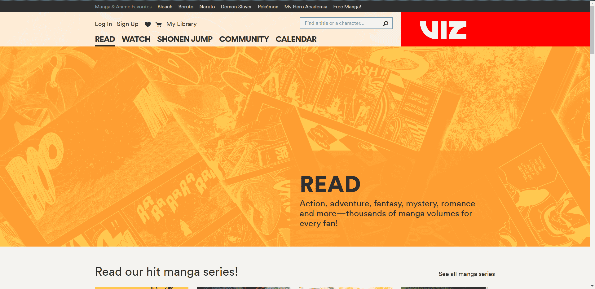 VIZ Manga resmi web sitesi