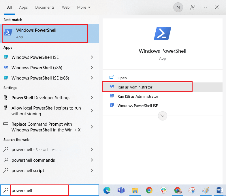 buka Windows PowerShell sebagai administrator