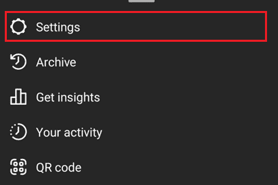 Ayarlar seçeneğini seçin | Instagram'da Birinden Gelen Gönderiler Nasıl Gizlenir