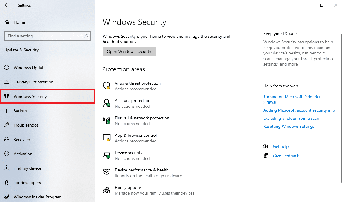 faceți clic pe Windows Security. Remediați DS4 Windows nu s-a putut deschide