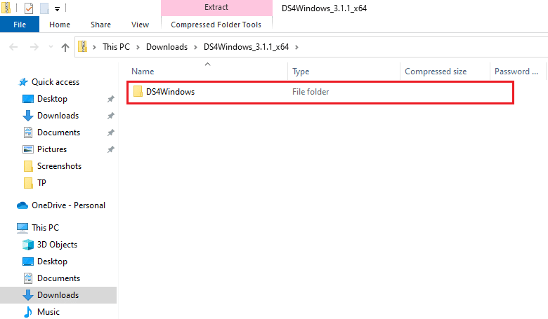 Double-cliquez sur le dossier DS4Windows. Correction de DS4 Windows n'a pas pu s'ouvrir