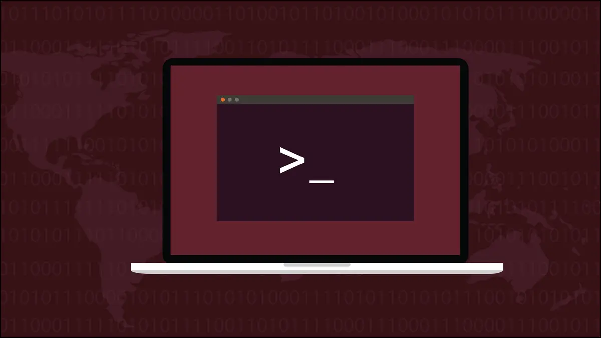 Laptop Linux che mostra un prompt bash