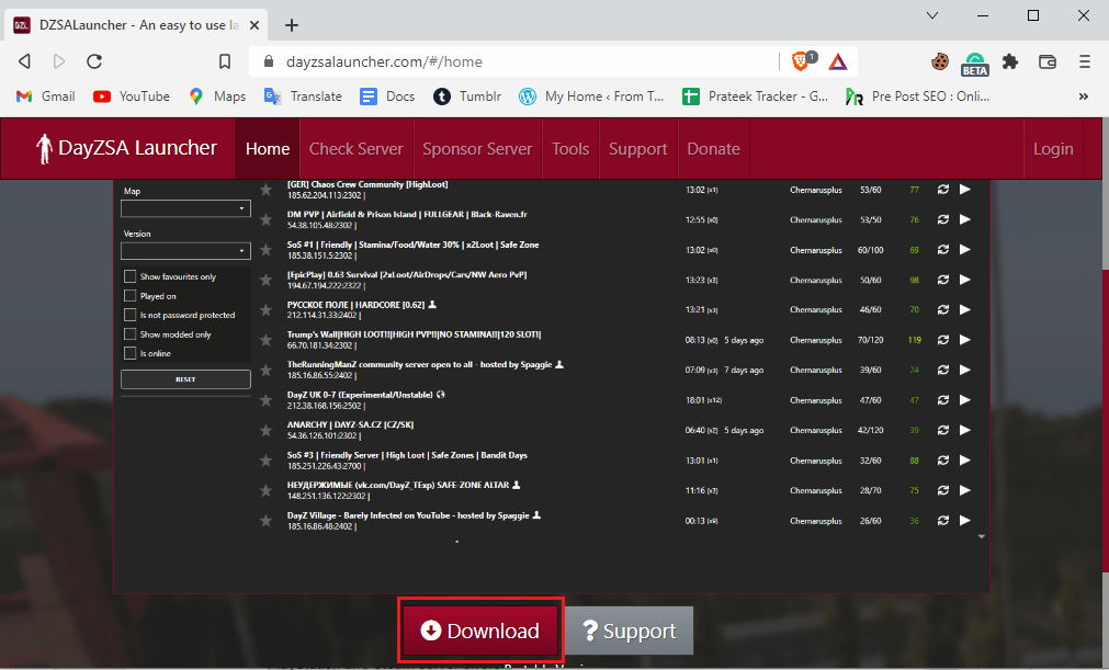 DZSA başlatıcısını indirmek için siteyi ziyaret edin. DayZ'nin Çalışan Bir Steam Örneği Bulamamasını Düzeltme