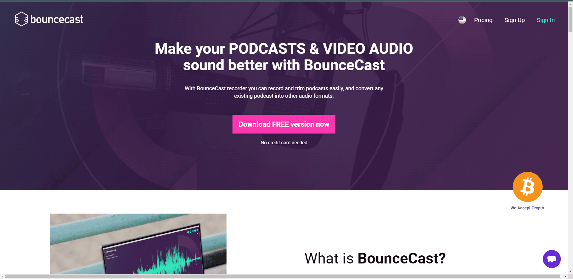 Site-ul oficial BounceCast. Cel mai bun software gratuit de înregistrare a podcasturilor