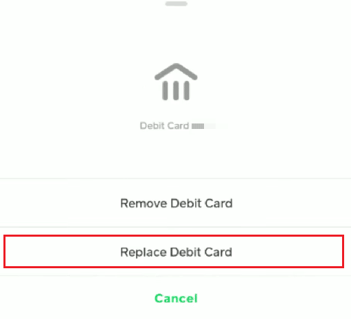 Atingeți Înlocuire card de debit