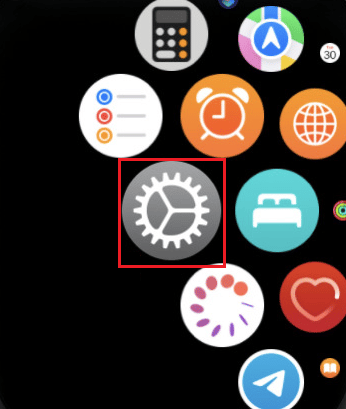 Toque no aplicativo Configurações no seu Apple Watch