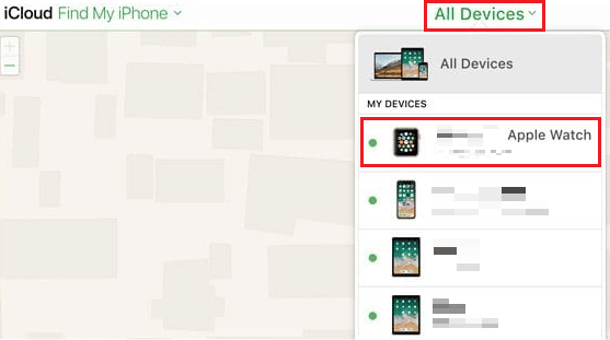 모든 장치 - Apple Watch를 클릭하십시오.