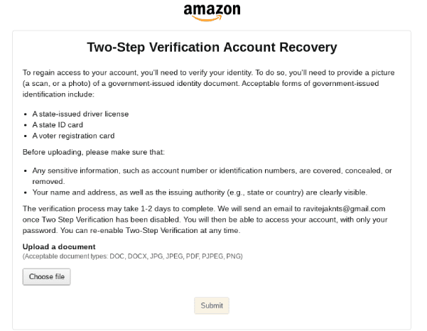 Pagina di caricamento e recupero dell'account Amazon | Come puoi recuperare il tuo account Amazon