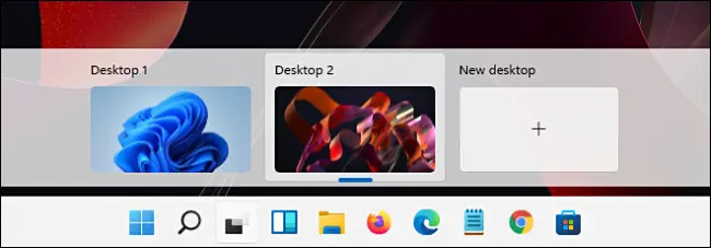Fondo de escritorio diferente en diferentes escritorios virtuales en Windows 11.