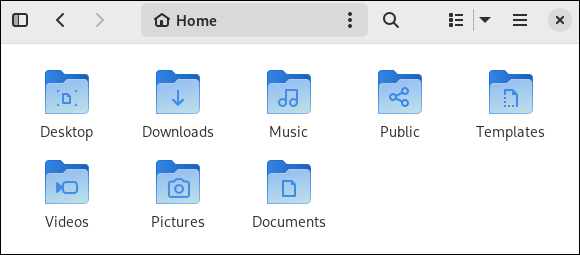 GNOME 43 Explorador de archivos con la barra lateral eliminada automáticamente