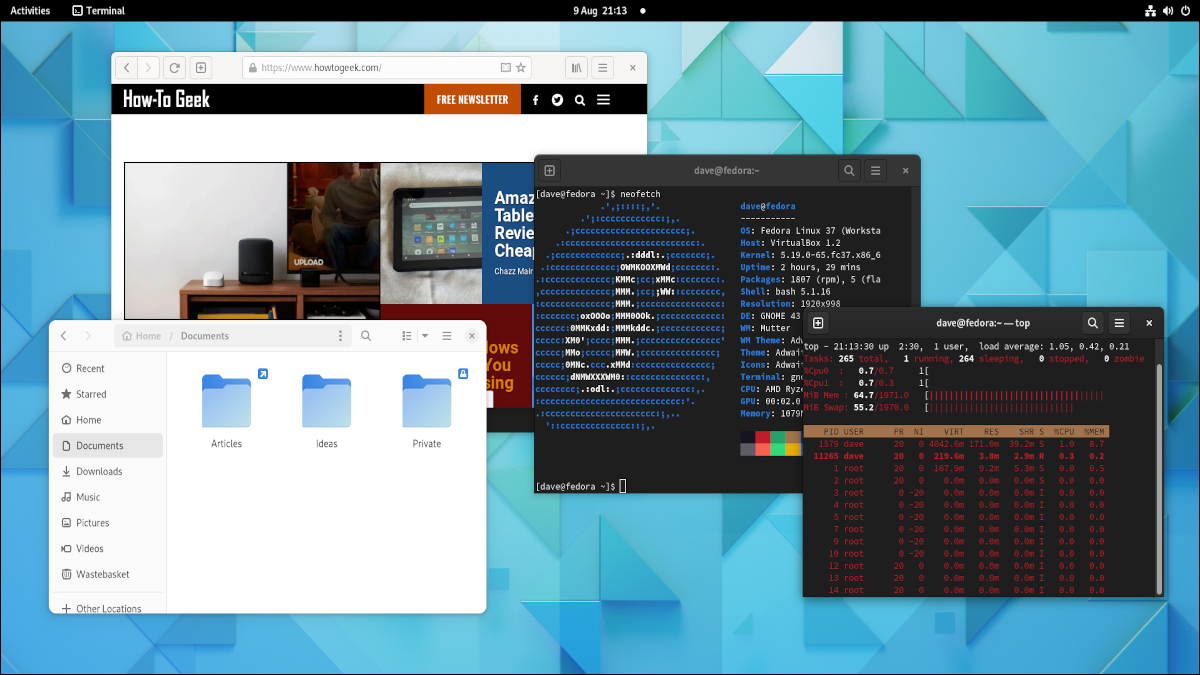 Desktop GNOME 43 beta