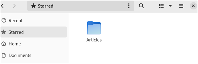 Navigateur de fichiers GNOME 43 affichant les fichiers et répertoires « favoris »