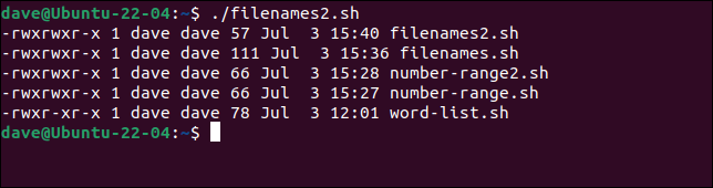 Um loop for usando um padrão de arquivo de *.sh