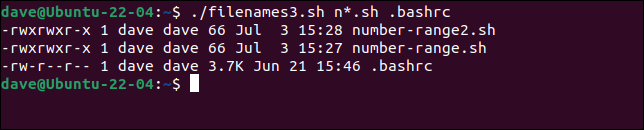 Um loop for pegando um padrão de arquivo e parâmetros de linha de comando de um nome de arquivo